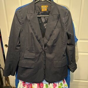 Tory Burch Orange Tag with Navy Logo